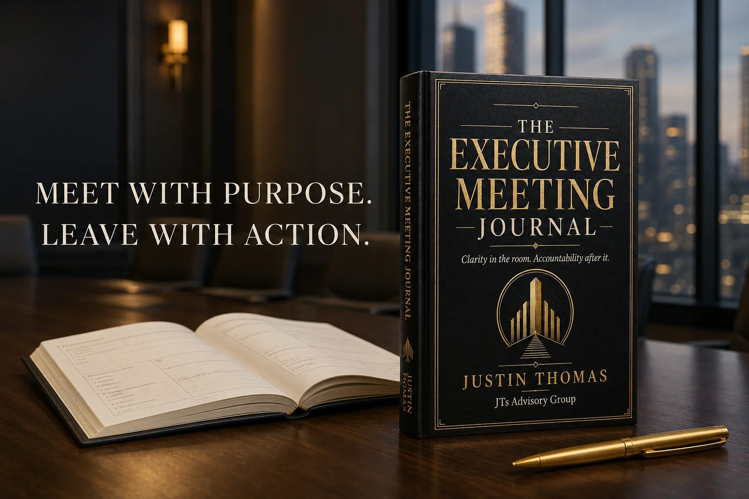 The Executive Meeting Journal in a premium leadership setting